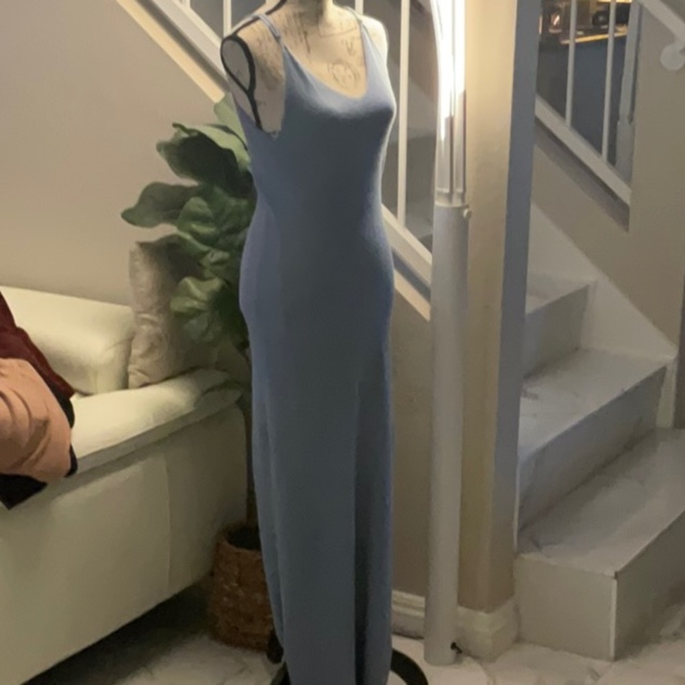 Freeman denim blue knit maxi dress Size L